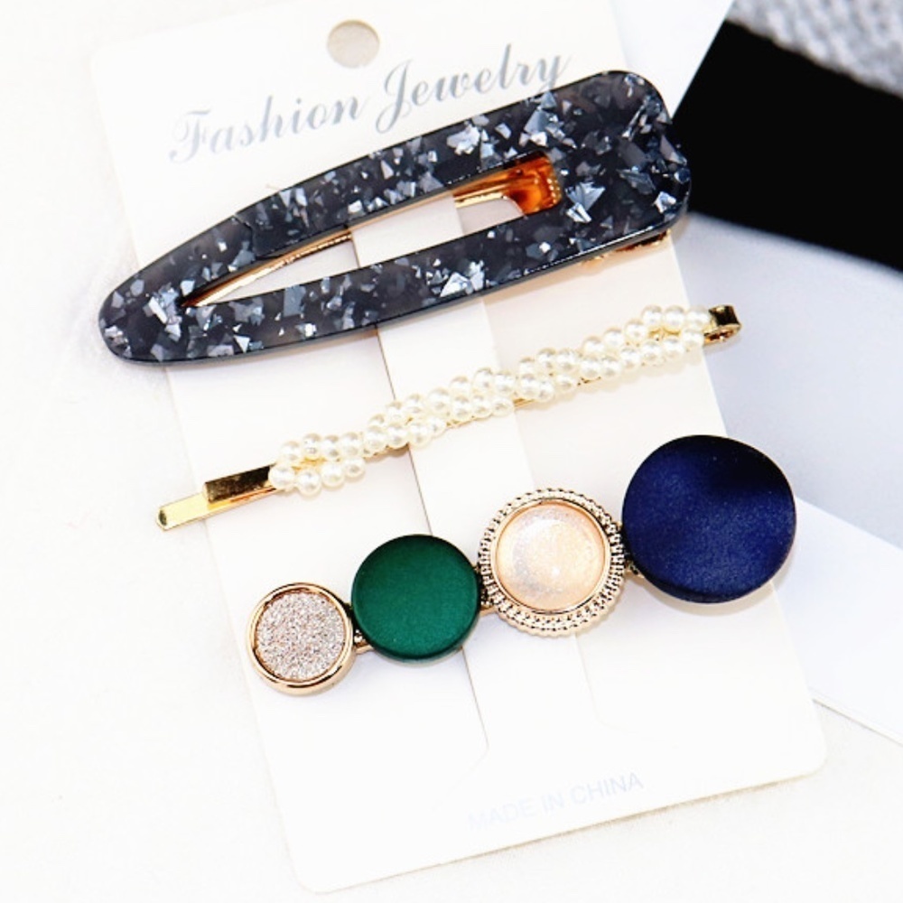 *CAOIMHE* 3-Pc Assorted Fashion Hair Clip Set